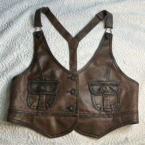 Vintage Faux Leather Vest